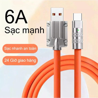 Dây Cáp Sạc Nhanh 120W 6A Bằng Hợp Kim Kẽm Và Silicon Cho iphone / type-C / có 2 Loại USB Và Type C