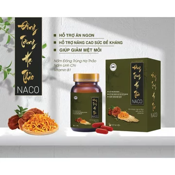 Đông Trùng Hạ Thảo NACO, Hỗ trợ ăn ngon, nâng cao đề kháng, giảm mệt mỏi. Nấm đông trùng, linh chi,.