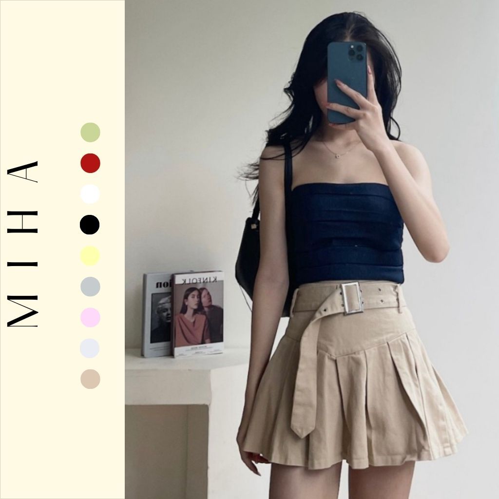Áo Quây Jean Xếp Ly, Áo Ống Chun Sau Lưng Miha Studio