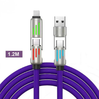 Dây Sạc Nhanh Đa Năng 4IN1 65W / 120W Cao Cấp 1.2M, Dây Dù Chống Đứt - Cho USB-Type C, Type C-Type C, Type C- iP, USB-iP