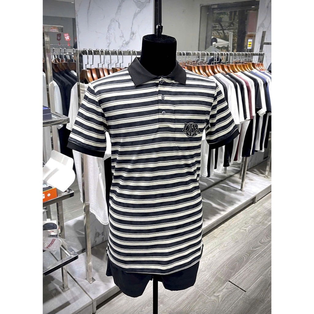 ÁO polo nam cổ tròn họa tiết tay ngắn phong cách trẻ trung chuẩn from
