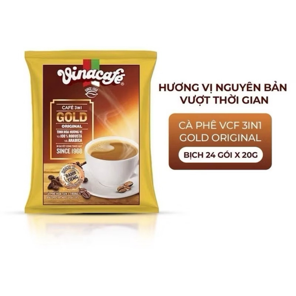 Cà Phê Vinacafé 3In1 Gold Original - Túi 24 Gói x 20g | Shopee Việt Nam