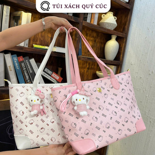 Hello Kitty - Túi xách nữ công sở A-40, Tote da phong cách Hàn Quốc, Tặng móc khóa, Thiết kế dễ thương cho học tập TT01