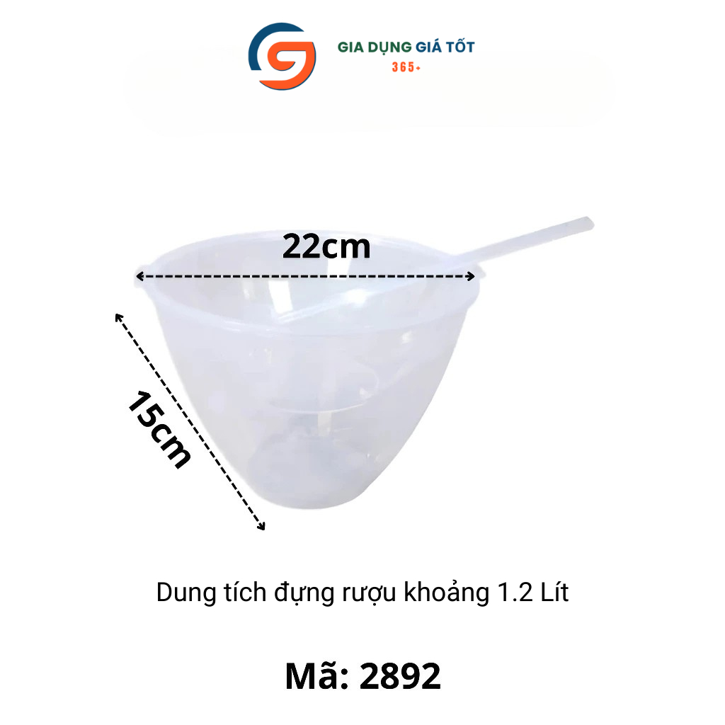 Bộ bát nhựa đựng rượu Song Long có gáo múc - bát nhựa ngâm đá giữ lạnh rượu, đồ dùng nhậu tiện lợi
