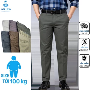 Quần dài kaki trung niên nam chất vải kaki dày dặn ống suông form chuẩn Akira