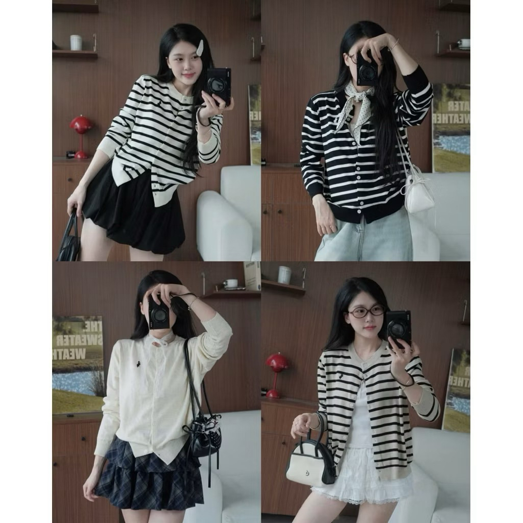 [SẴN] Áo cardigan khoác ngoài thêu hình ngựa hàng quảng châu 3282