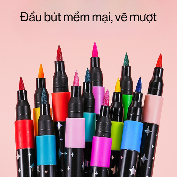 Hỏa Tốc Bút Marker Kim Tuyến Dạ Quang 2 Đầu/1 Đầu 24/48/72/96 Màu Tô Vẽ Trang Trí, Màu Vẽ đẹp