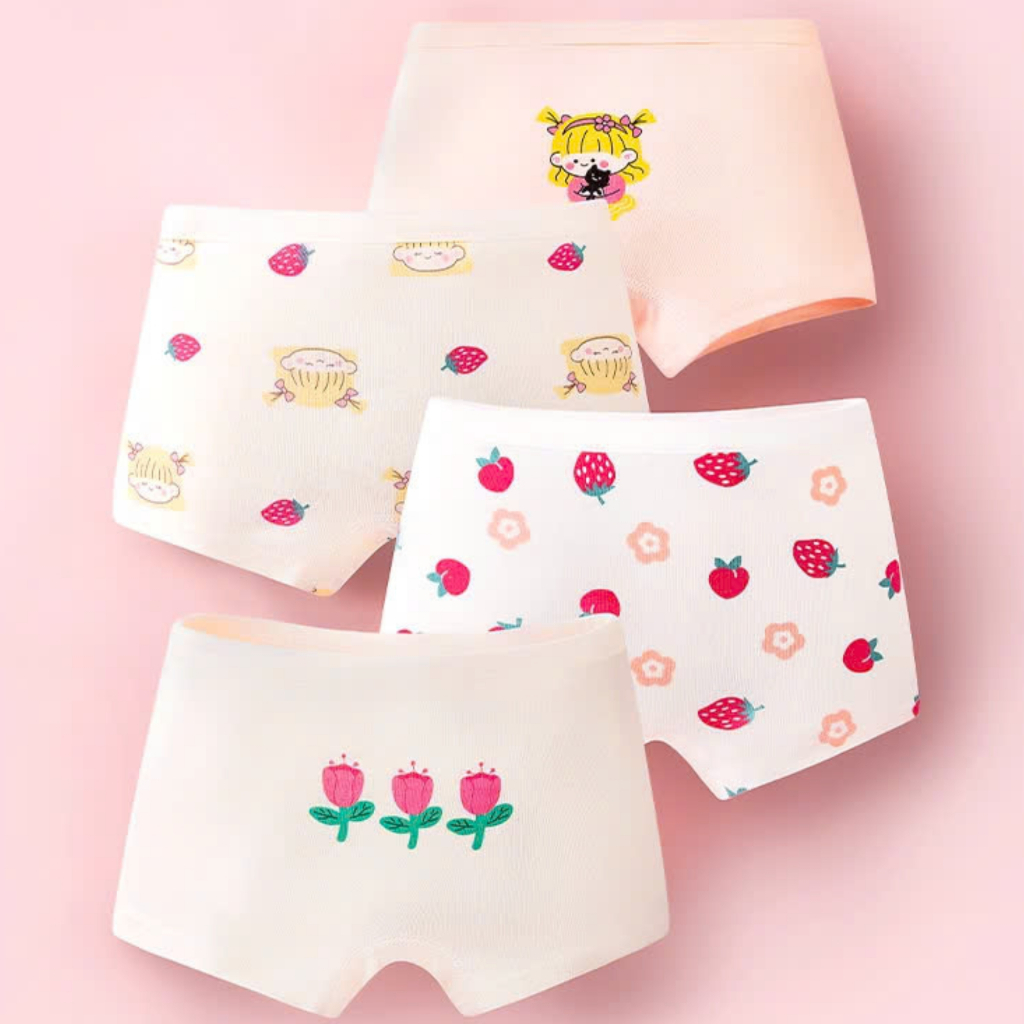Set 4 Quần Lót Đùi Bé Gái - Chip Đùi Bé Gái Cotton Cao Cấp Co Giãn Thoải Mái Nhiều Mãu Đẹp ZANABRA