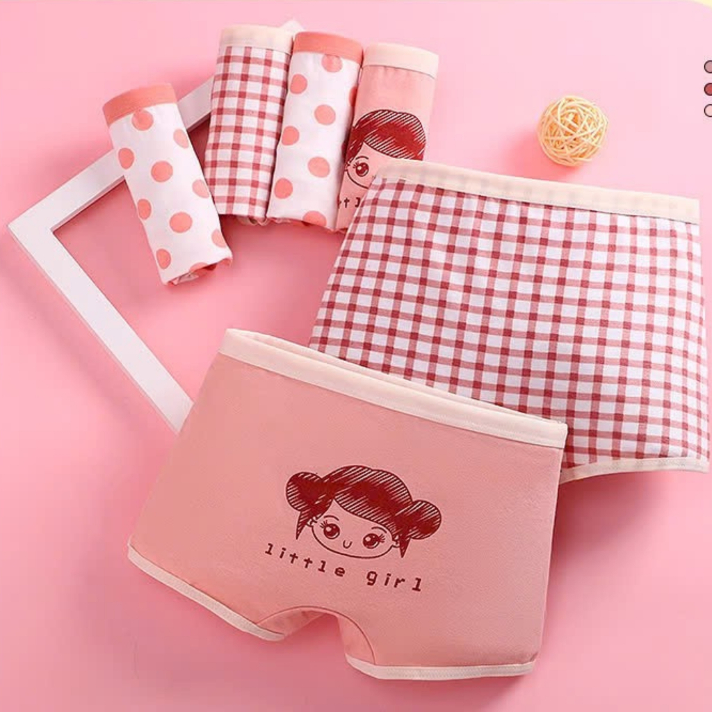 Set 4 Quần Lót Đùi Bé Gái - Chip Đùi Bé Gái Cotton Cao Cấp Co Giãn Thoải Mái Nhiều Mãu Đẹp ZANABRA