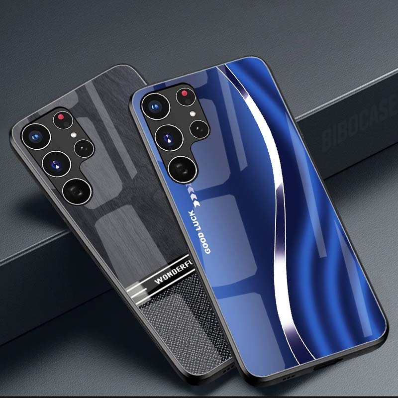 Ốp Lưng SAMSUNG S22, S22+, S22 ULTRA mặt kính cường lực cao cấp, hàng new