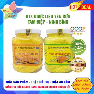 TINH BỘT NGHỆ VÀNG – NGHỆ ĐỎ YÊN SƠN 500G – OCOP 3 SAO