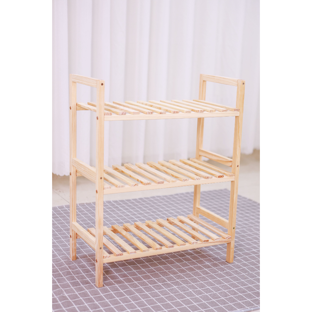 [TV-K012]Kệ Giày Gỗ Thông 3 Tầng Kệ Giày 3 Tầng Để Giày Dép Gỗ Thông, Đã Xử Lý Mối Mọt, Chống Ẩm Mốc Chắc Chắn