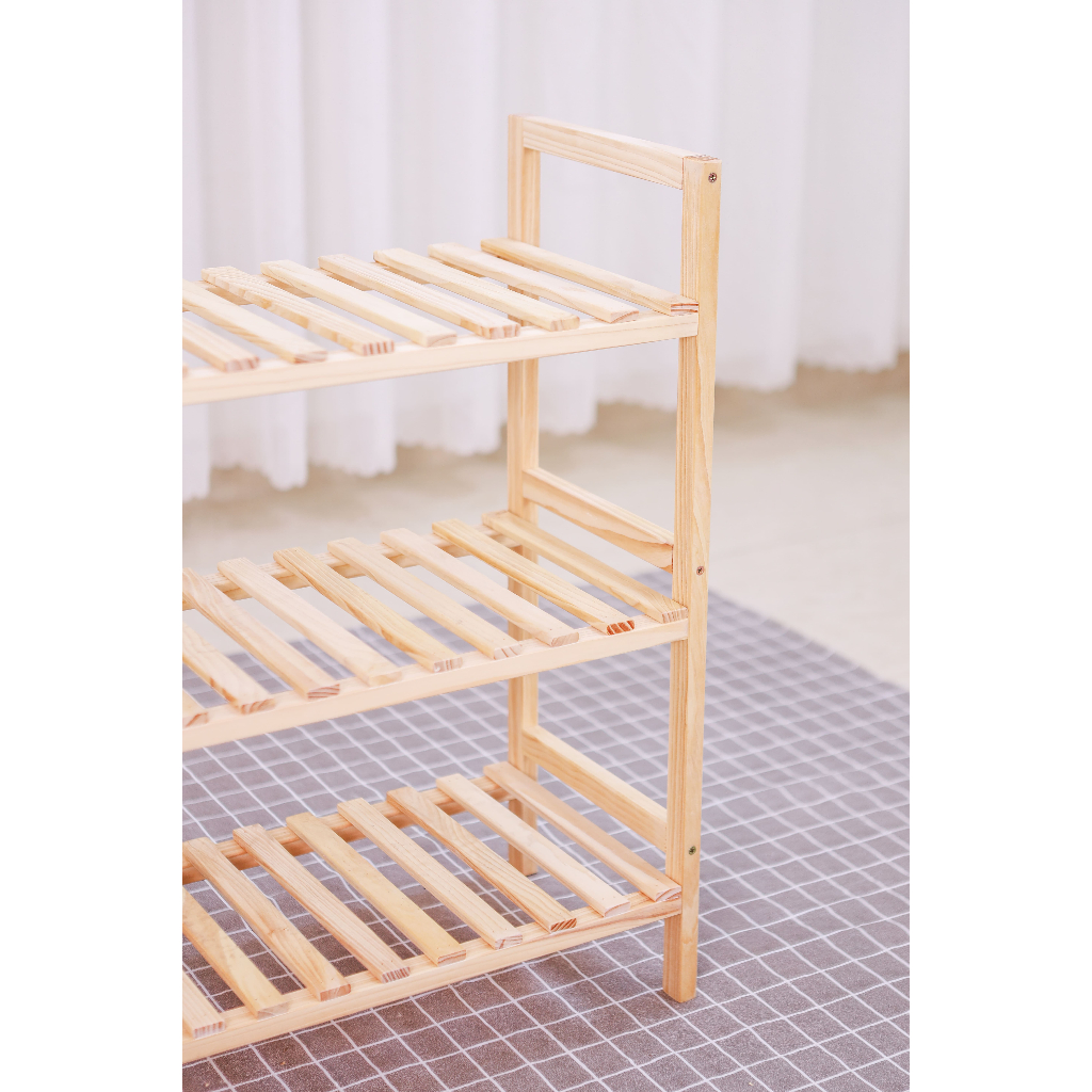 [TV-K012]Kệ Giày Gỗ Thông 3 Tầng Kệ Giày 3 Tầng Để Giày Dép Gỗ Thông, Đã Xử Lý Mối Mọt, Chống Ẩm Mốc Chắc Chắn