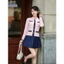 DELIZ - Áo khoác cardigan dài tay nữ cổ bẻ tone hồng pastel tiểu thư len lông thỏ mềm CD848