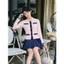 DELIZ - Áo khoác cardigan dài tay nữ cổ bẻ tone hồng pastel tiểu thư len lông thỏ mềm CD848