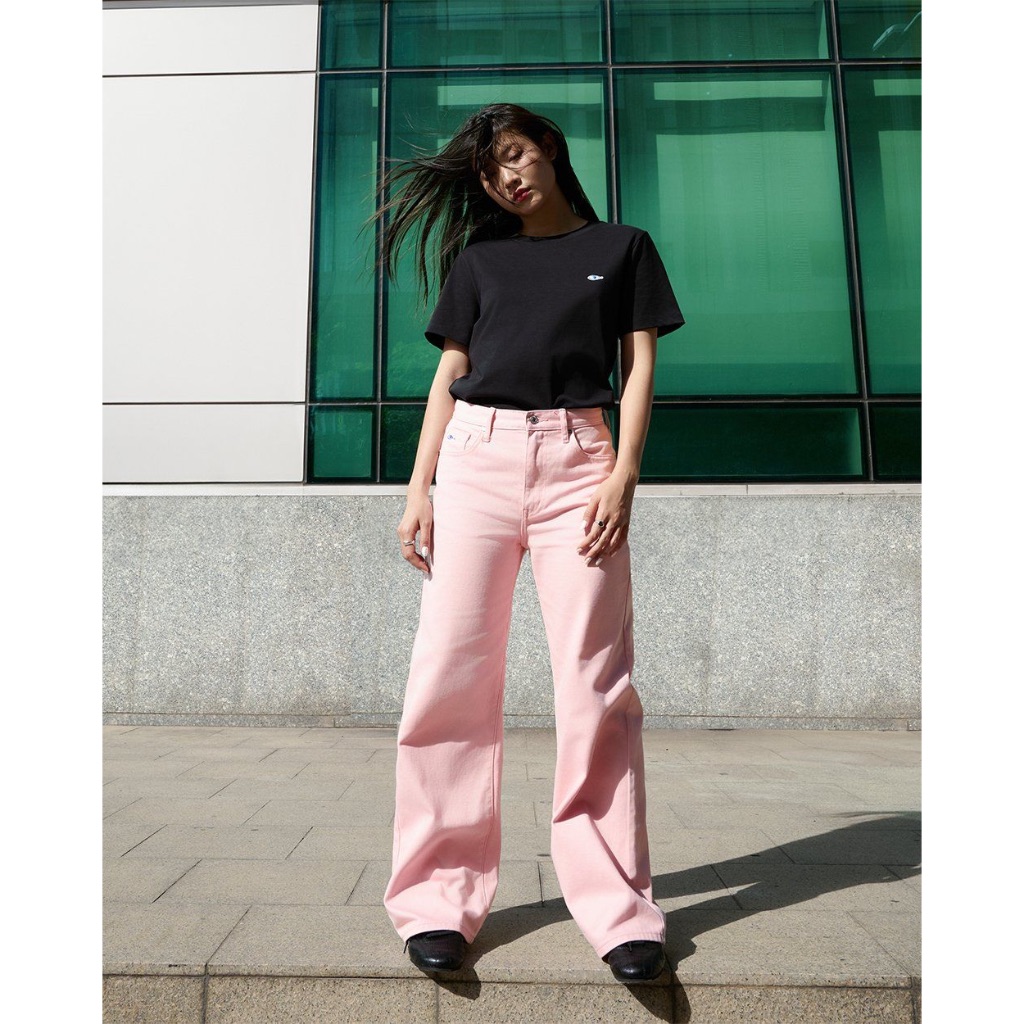 TheBlueTshirt - Áo thun trơn cổ tròn tay ngắn phom dài dày dặn 250gsm có logo con mắt cho nữ - Life T