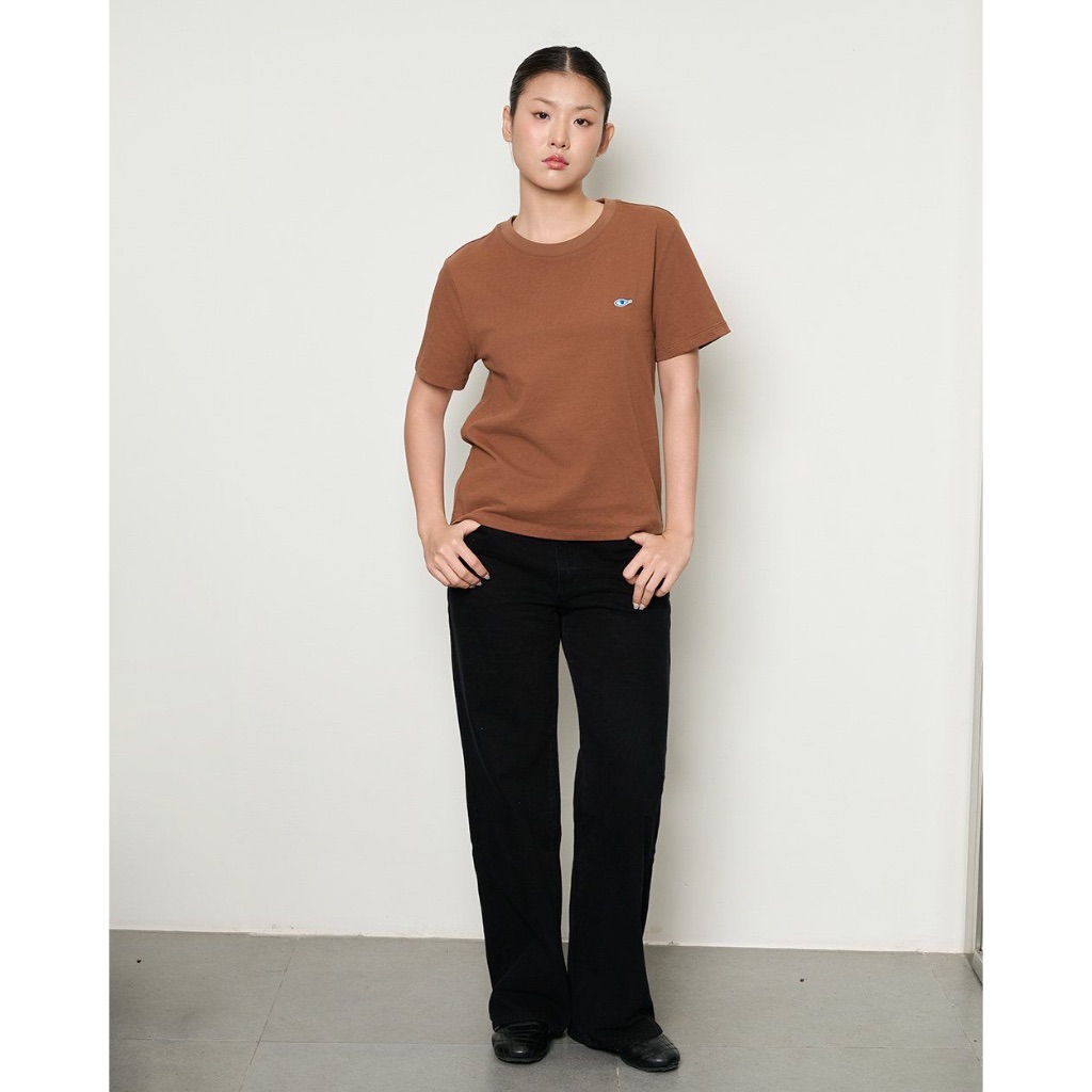 TheBlueTshirt - Áo thun trơn cổ tròn tay ngắn phom dài dày dặn 250gsm có logo con mắt cho nữ - Life T