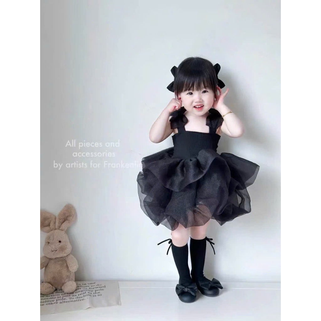 Đầm công chúa bé gái dáng búp bê sang trọng thiết kế cổ điển, Váy tiểu thư cho bé dự tiệc, chụp ảnh, sinh nhật