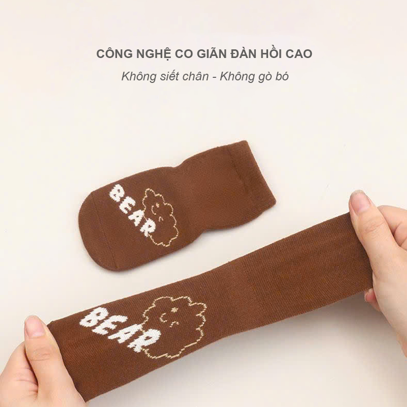 [COMBO 5 ĐÔI] vớ cotton mềm mại có lớp silicon chống trơn trượt cho bé 0-2 tuổi - Ekiu Shop