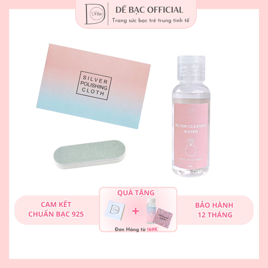 Combo làm sáng bạc nước rửa bạc khăn lau bạc thanh làm sáng bạc Sliver Clean Dế Bạc