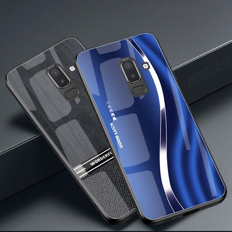 Ốp Lưng SAMSUNG A6+, J8 mặt kính cường lực cao cấp, hàng new