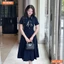 Đầm thiết kế BEMINE cổ đức đính nơ phối viền dáng chữ A phù hợp đi làm-MT11081