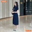 Đầm thiết kế BEMINE cổ đức đính nơ phối viền dáng chữ A phù hợp đi làm-MT11081