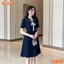 Đầm thiết kế BEMINE cổ thủy thủ phối nơ ren dáng chữ A phù hợp đi làm-MT11151