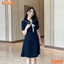 Đầm thiết kế BEMINE cổ thủy thủ phối nơ ren dáng chữ A phù hợp đi làm-MT11151
