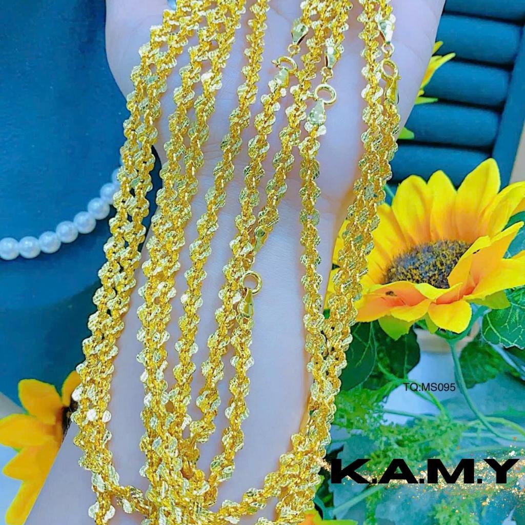 Dây Chuyền Xoắn Hoa Mai Mạ Vàng 1 Lượng Cao Cấp Trang Sức Titan Không Gỉ Bền Sáng Bảo Quản Dễ Dàng