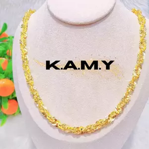 Dây Chuyền Xoắn Hoa Mai Mạ Vàng 1 Lượng Cao Cấp Trang Sức Titan Không Gỉ Bền Sáng Bảo Quản Dễ Dàng
