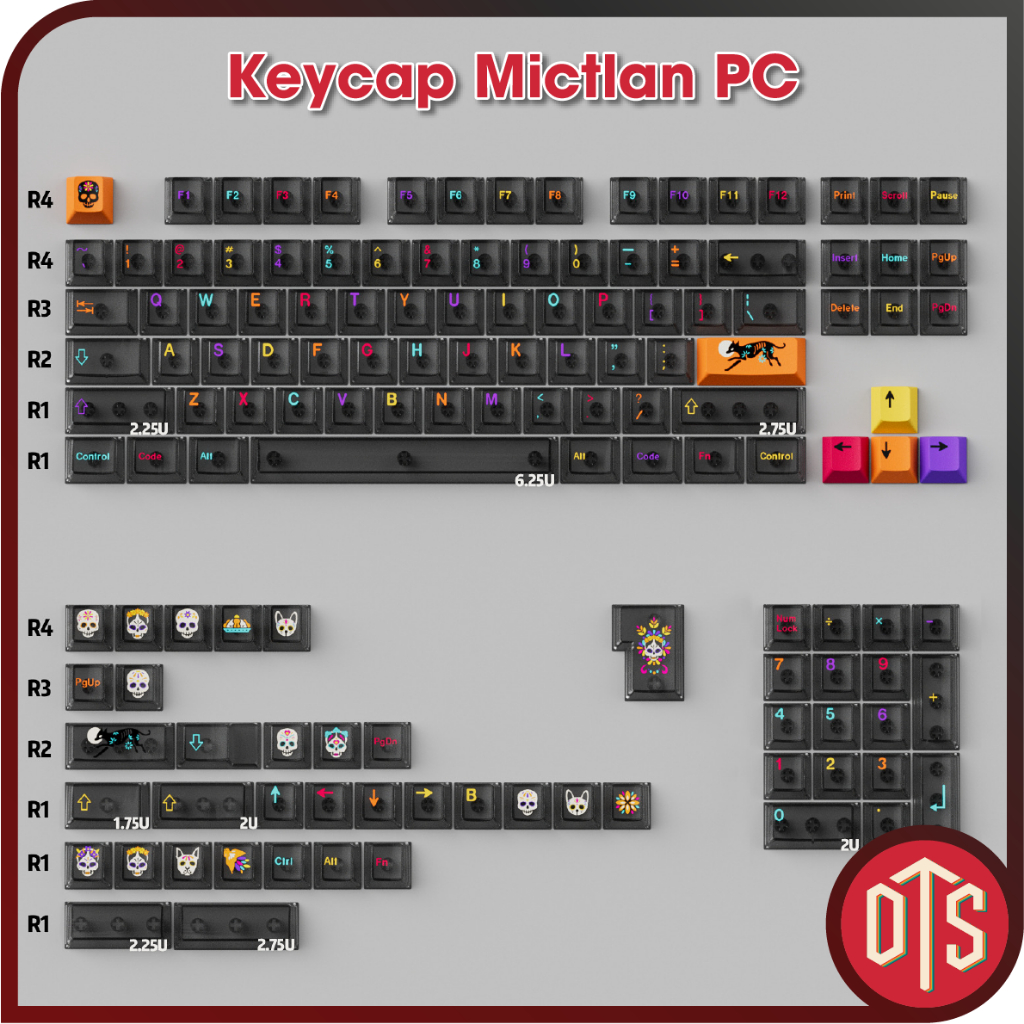 Keycap Mictlan PC Cherry profile | Dùng cho bàn phím cơ | DoubleT DTS