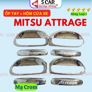 Bộ ốp tay, hõm cửa xe Mitsubishi Attrage 2015- NAY MẠ CROM cao cấp, chống trầy xước cửa xe