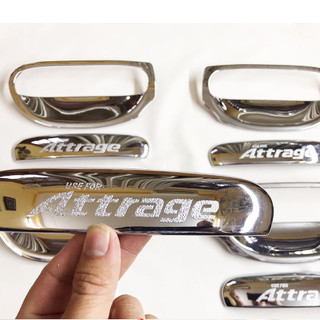 Bộ ốp tay, hõm cửa xe Mitsubishi Attrage 2015- NAY MẠ CROM cao cấp, chống trầy xước cửa xe