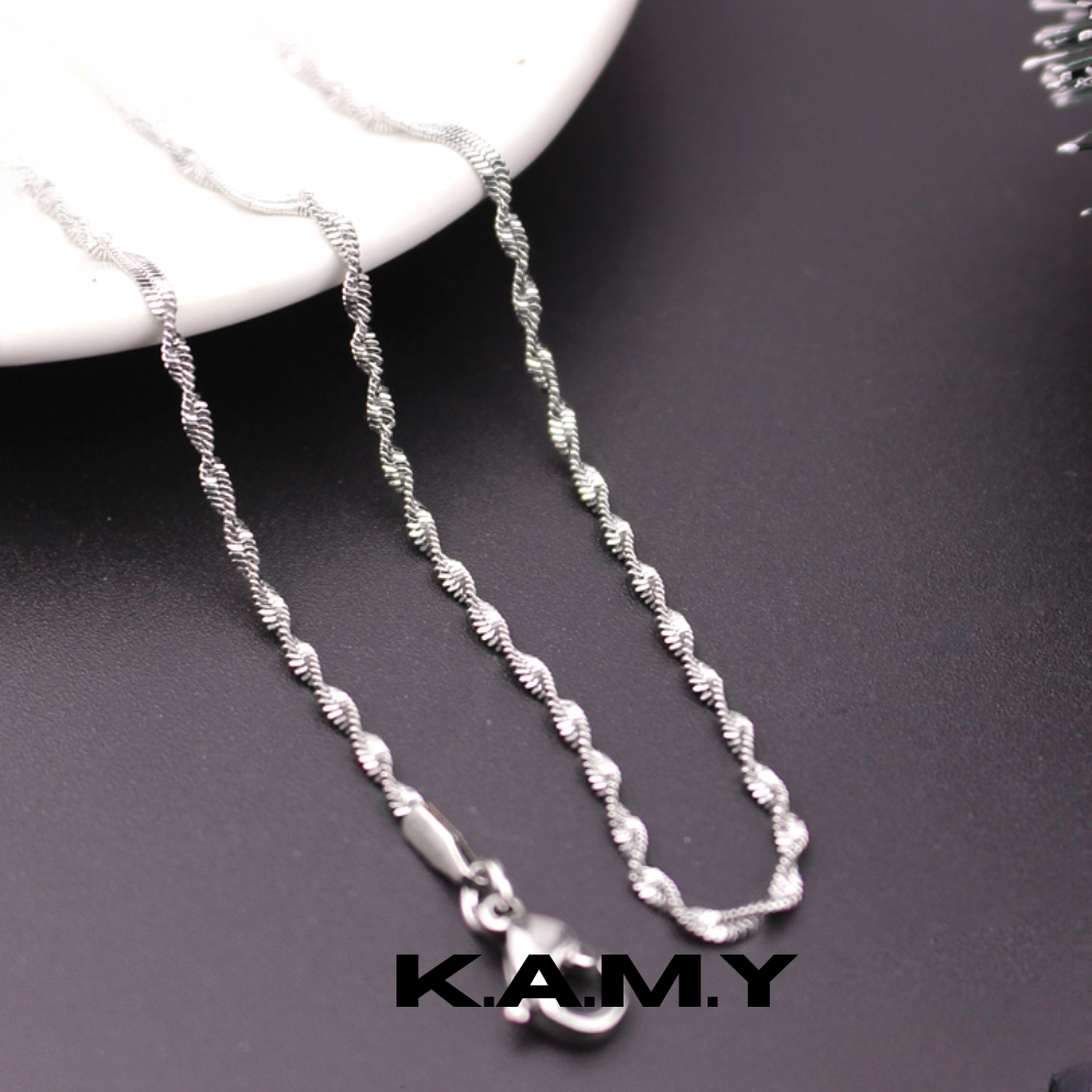 Dây chuyền nữ inox kiểu xoắn cực đẹp không gỉ sét siêu đẹp bền màu - trang sức cao cấp thời trang
