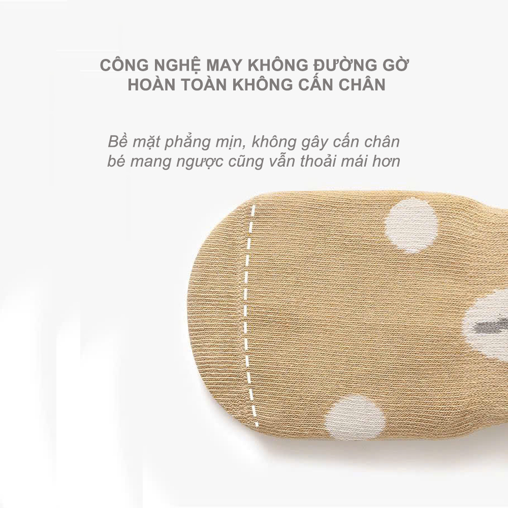Tất vớ có lớp silicon chống trượt cho bé, chất liệu mềm mại an toàn - Ekiu Shop