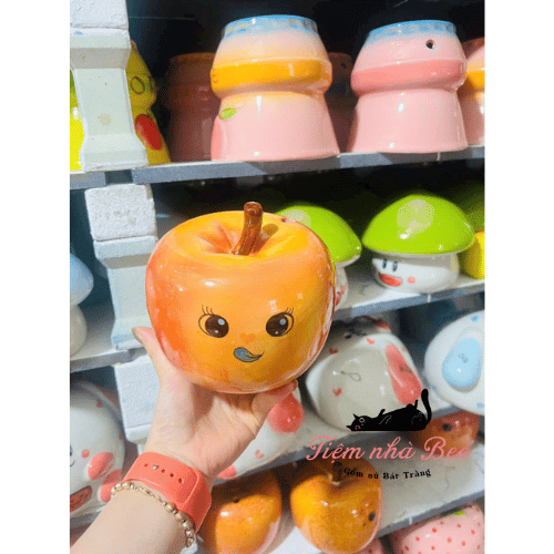 Heo Đất Trái Táo Bát Tràng 🍏 – Gốm Sứ Cao Cấp, Hộp Tiết Kiệm Tiền Dễ Thương, Trang Trí & Quà Tặng