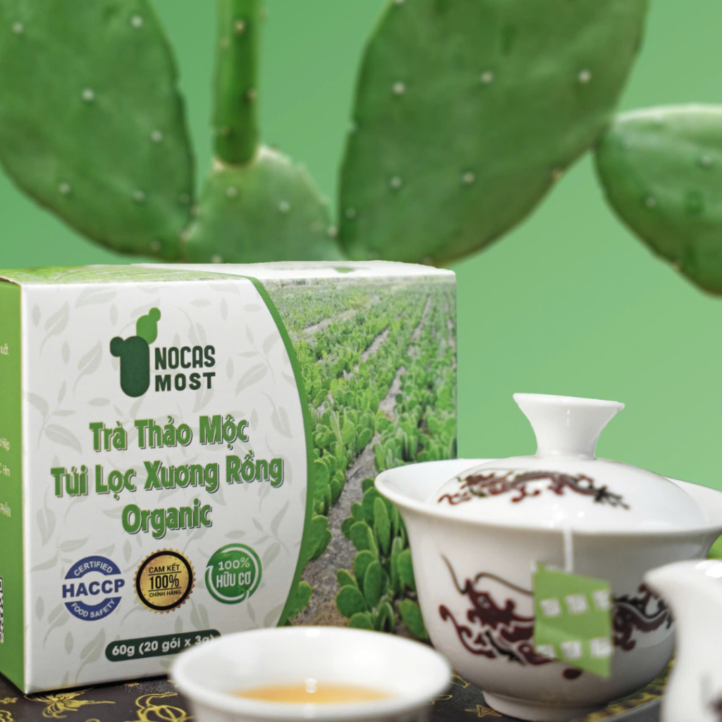 Trà thảo mộc túi lọc xương rồng organic Nocas Most giảm mỡ, đẹp da 60g (20 gói * 3g)