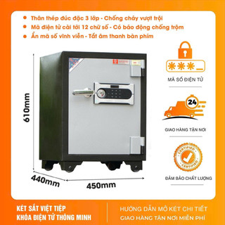 Két Sắt An Toàn - Két Điện Tử Việt Tiệp KVT405-DT Nặng 80KG (Giao Hàng Miễn Phí)