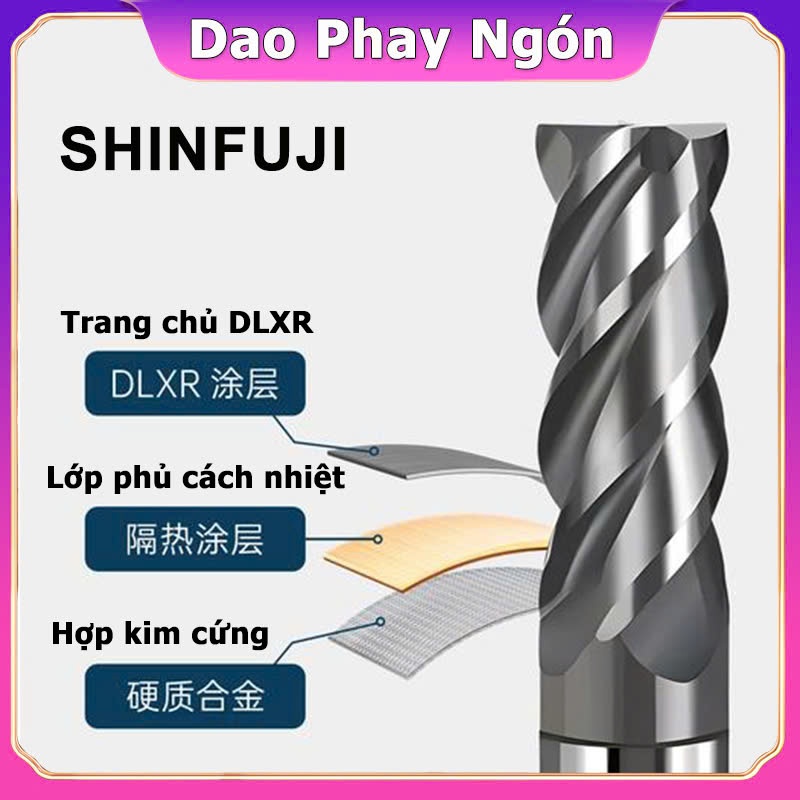 Dao phay đầu phẳng 4F – Dao phay thép hợp kim cho gia công kim loại chính xác