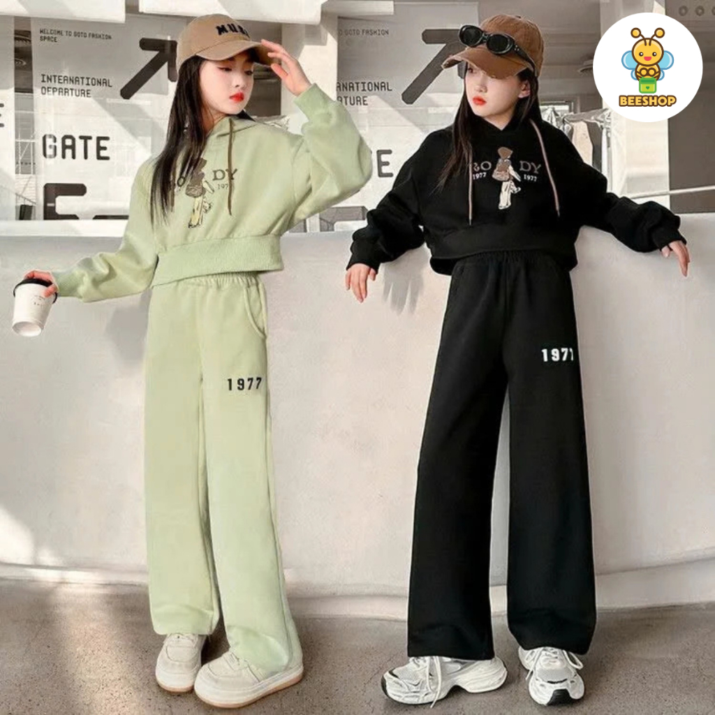 Set áo mũ croptop cô gái 1977 cho bé gái size đại BEESHOP D25035
