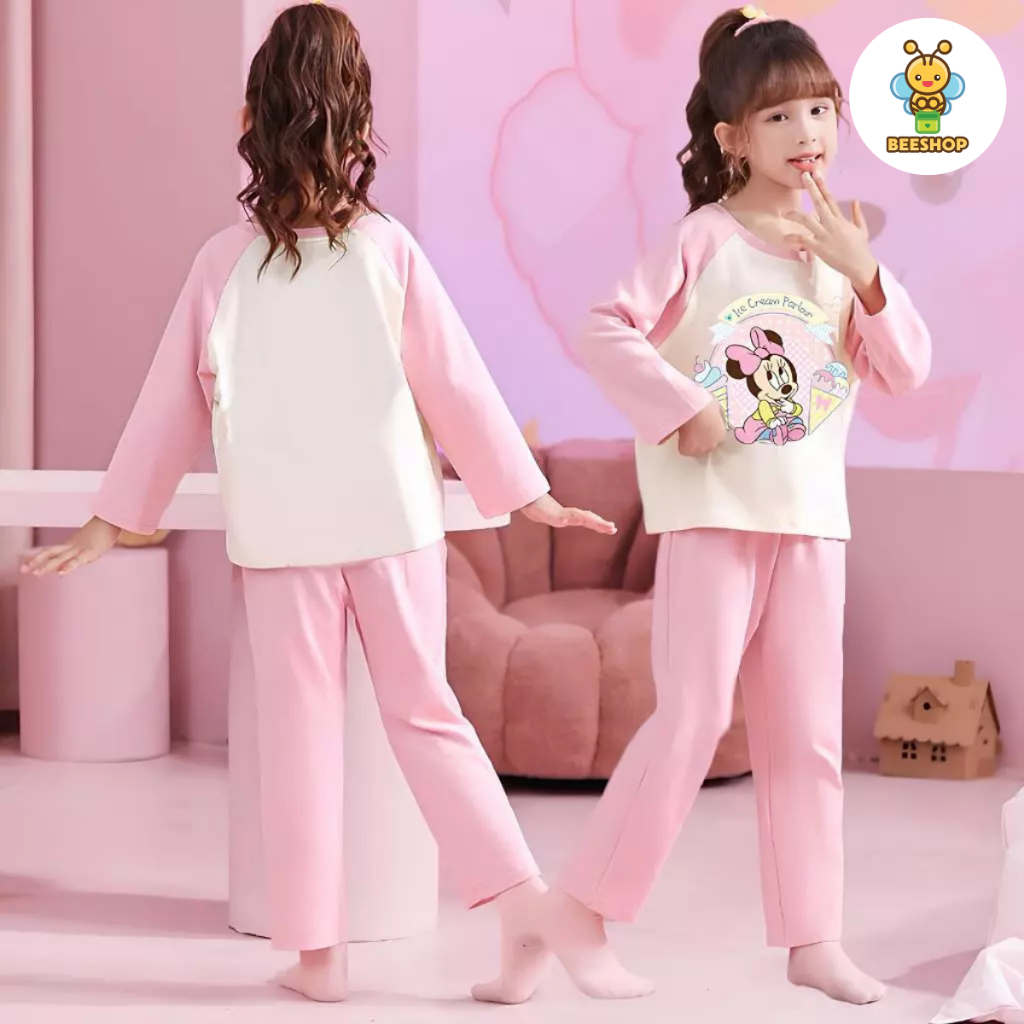 Set hoạt hình cho bé gái size đại BEESHOP bộ đồ thu đông cho bé gái từ 6 - 14 tuổi D25051