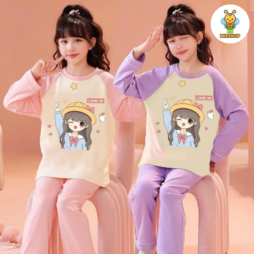 Set bộ cho bé gái size đại BEESHOP bộ đồ thu đông cho bé gái từ 6 - 14 tuổi D25054