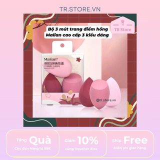 Bộ 3 mút trang điểm hồng Malian cao cấp 3 kiểu dáng phiên bản mùa xuân