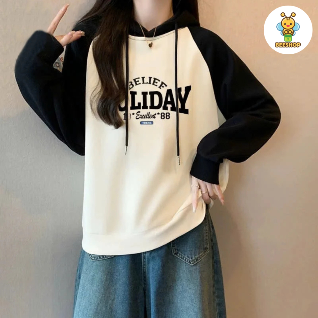 Áo hoddie cho bé gái size đại BEESHOP áo thu đông cho bé gái 6 - 14 tuổi D25056