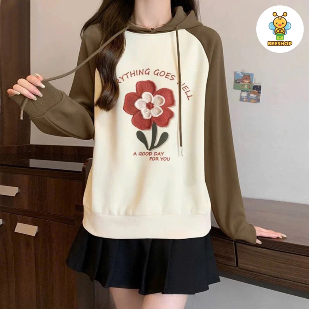 Áo hoddie cho bé gái size đại BEESHOP áo thu đông cho bé gái 6 - 14 tuổi D25057