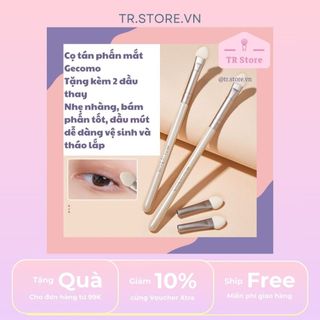 Cọ tán phấn mắt đầu mút Gecomo kèm 2 đầu thay G1098