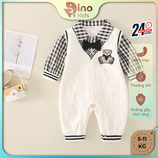 Body công tử dài thu đông bé trai 5-11kg. Bộ đồ dài cho bé trai đầy tháng, thôi nôi. Dino Kids
