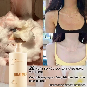 LYDIMOON sữa tắm trắng da thơm lâu sữa tắm trắng dê sữa tắm sữa dê 800ml Cấp Ẩm Mịn Màng Làm Săn Chắc Làn Da
