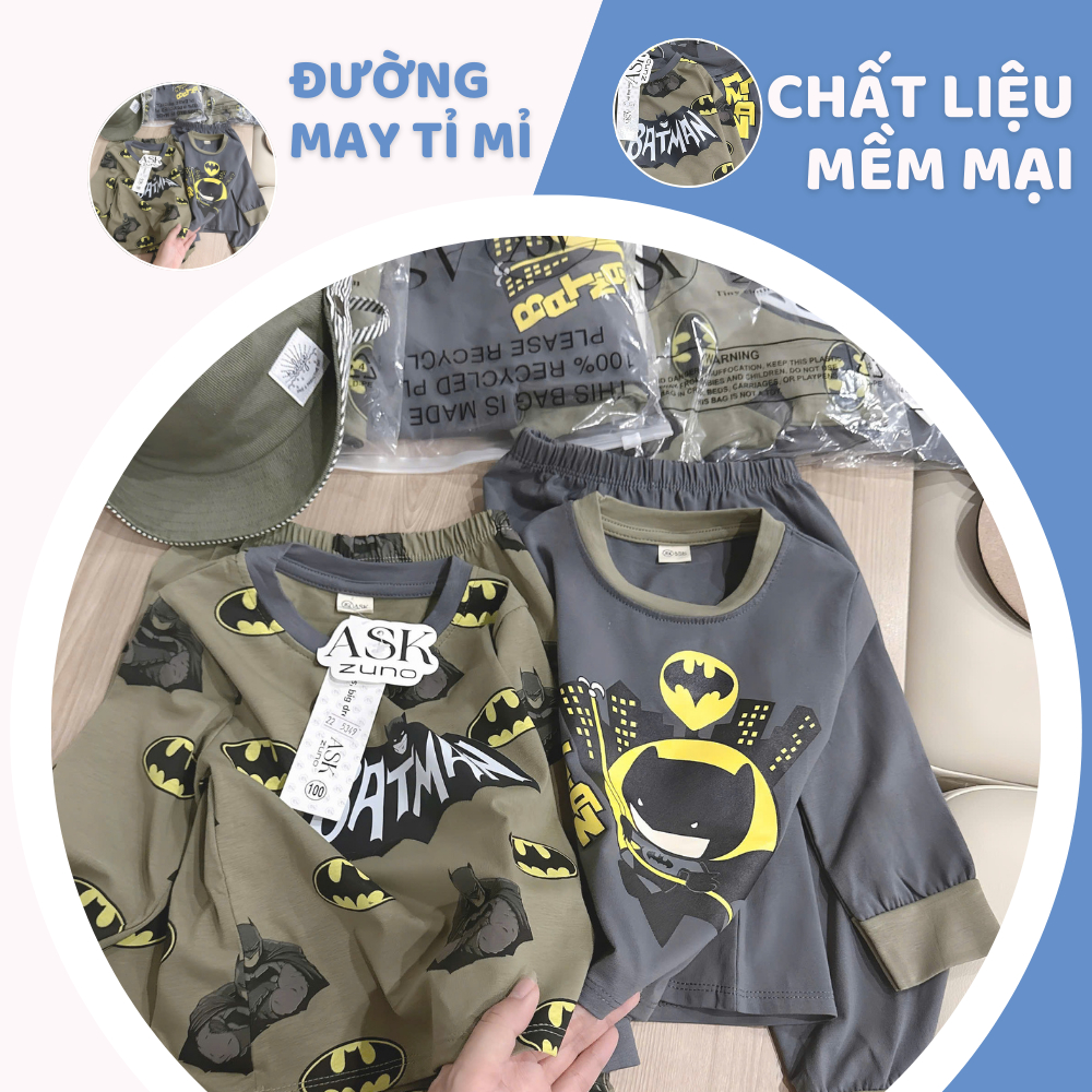 [À ƠI SHOP] V98- set 2 bộ dài tay batman chữ và hình- a100.227